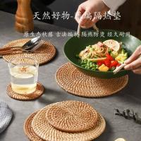 防水真藤编织隔热垫家用餐垫盘碗垫砂锅垫杯垫茶杯垫防烫餐桌垫子
